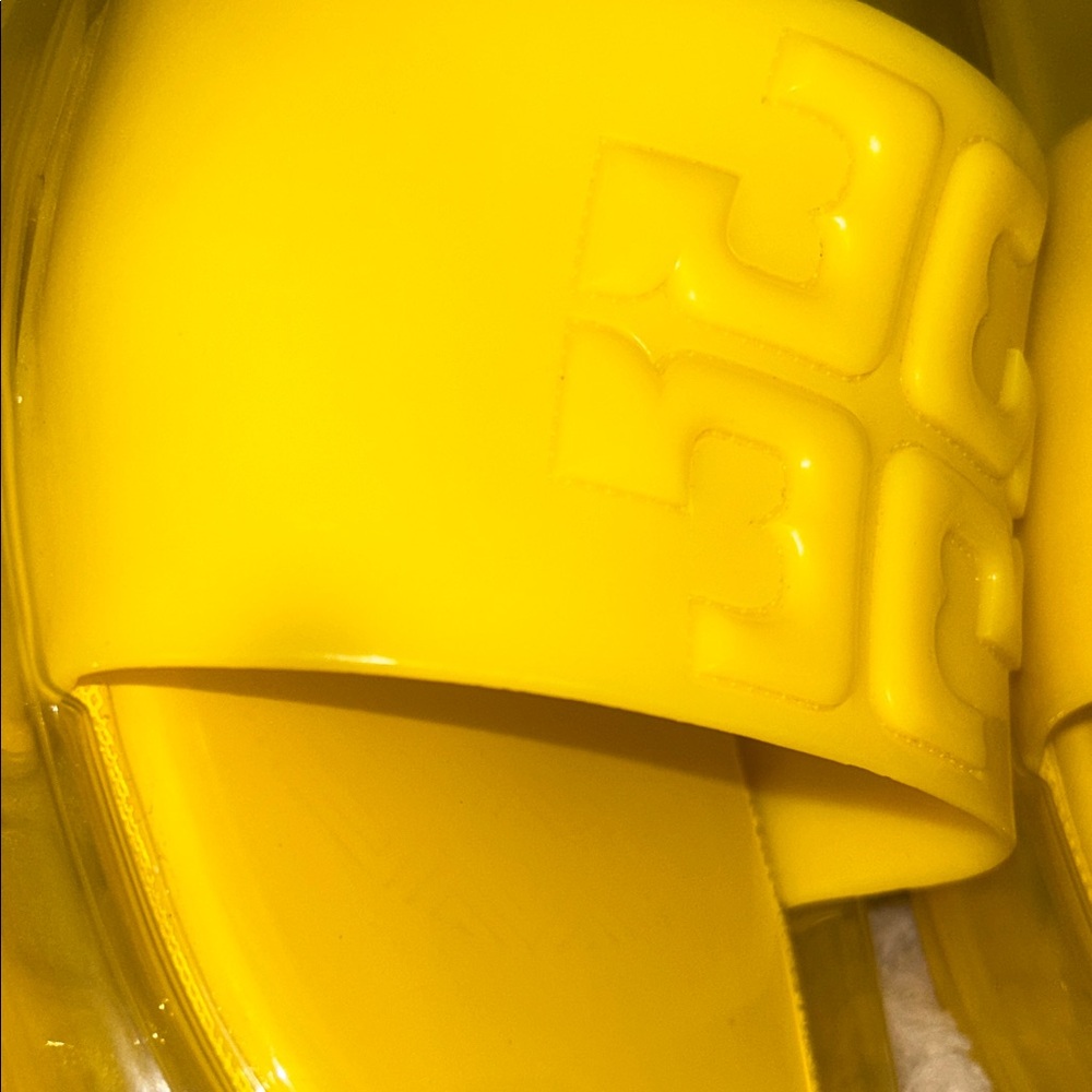 Yellow Logo Slide Sandals - Picture 3 of 3